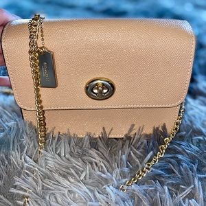 Coach 2 piece small crossbody. Shimmery beige.